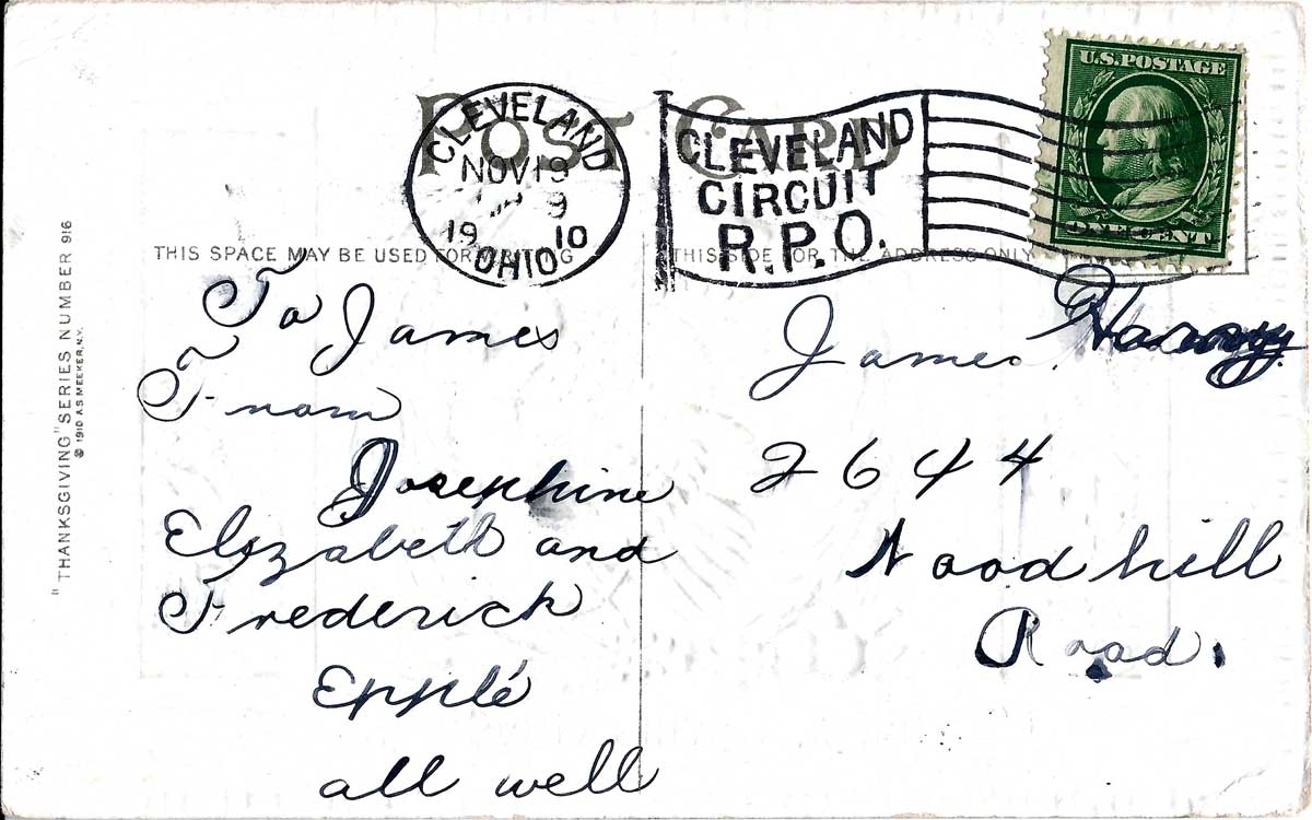 Thanksgiving Greetings (1913), back