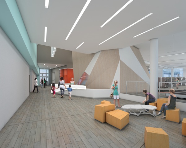 Interior rendering of new downtown YMCA